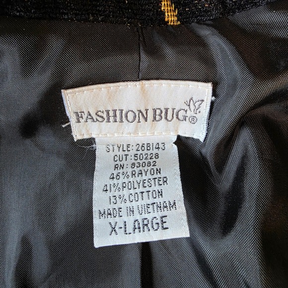 Fashion Bug Floral Tapestry Blazer Jacket Women's XLarge Black Multi Color - Picture 7 of 7